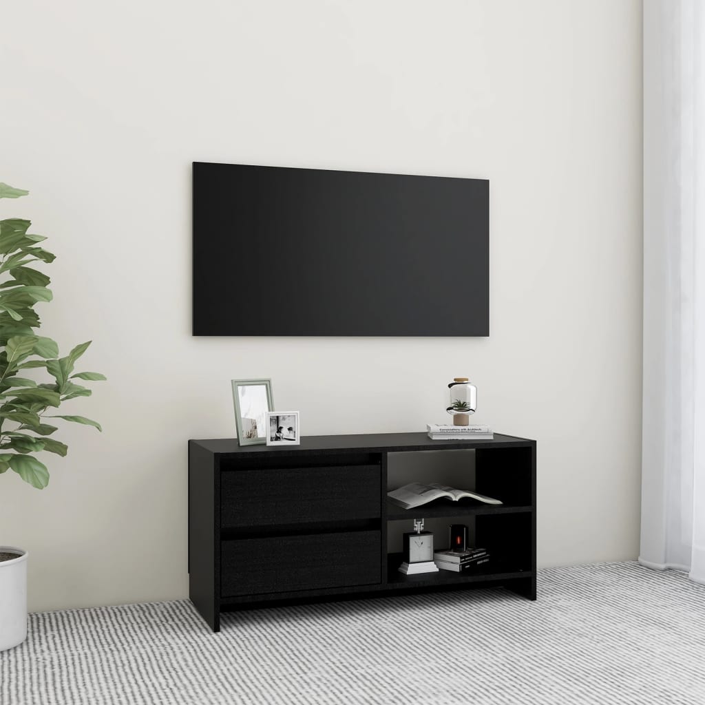 Tv Cabinet 80X31X39 Cm Solid Pinewood