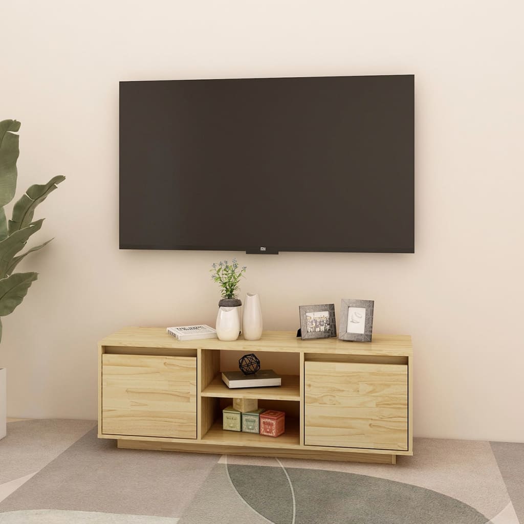 Tv Cabinet 110X30X40 Cm Solid Pinewood