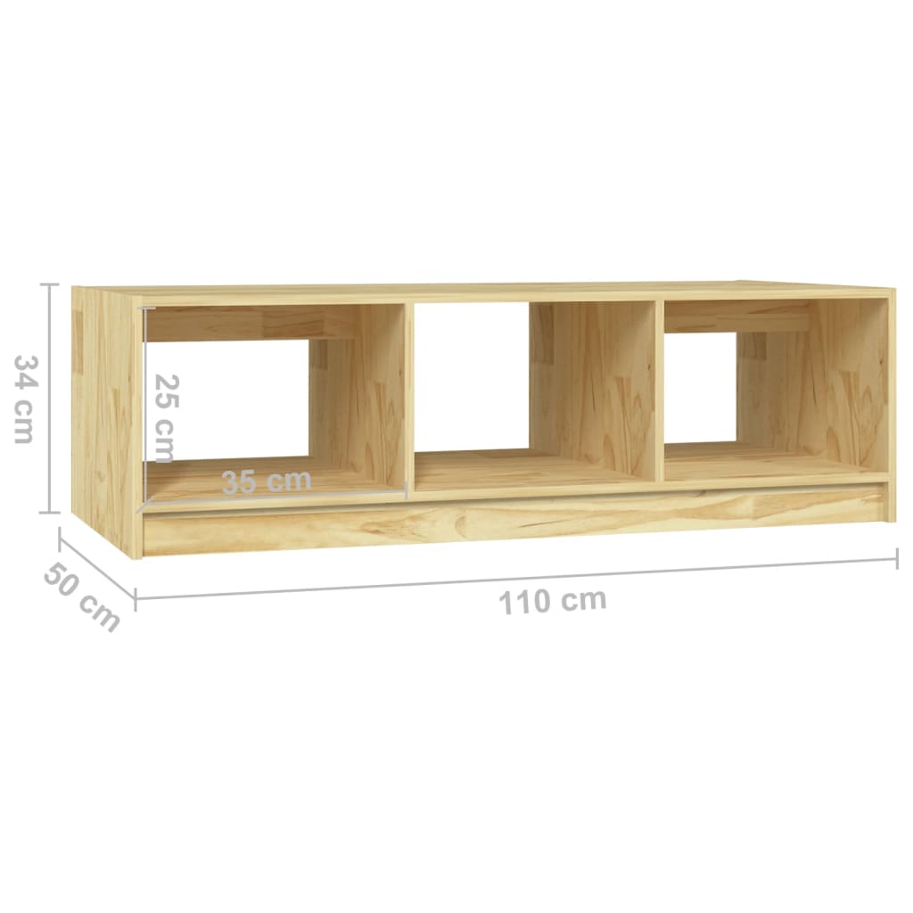 Coffee Table 110X50X34 Cm Solid Pinewood