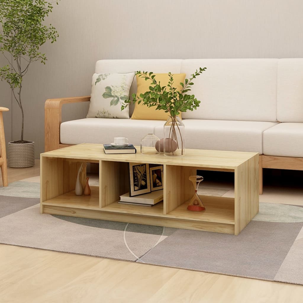 Coffee Table 110X50X34 Cm Solid Pinewood