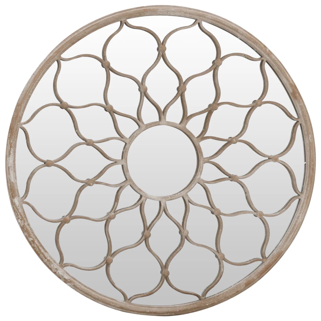 Garden Mirror Iron Round For Outdoor Use