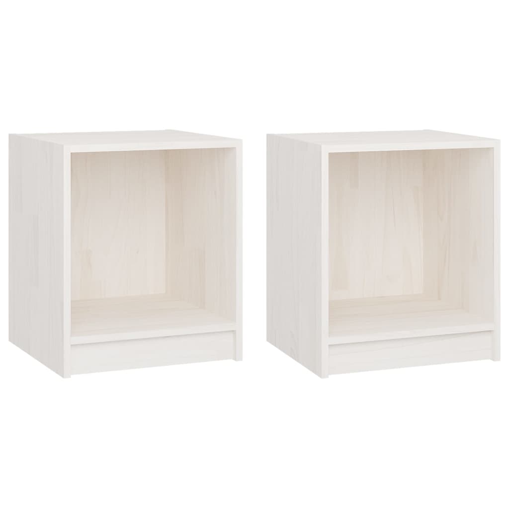 Bedside Cabinets 2 Pcs 35.5X33.5X41.5 Cm Solid Pinewood
