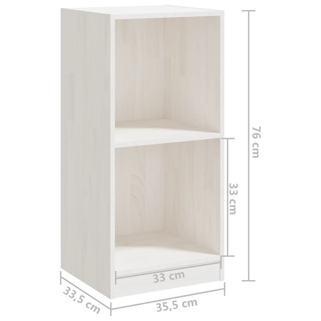 Side Cabinet 35.5X33.5X76 Cm Solid Pinewood