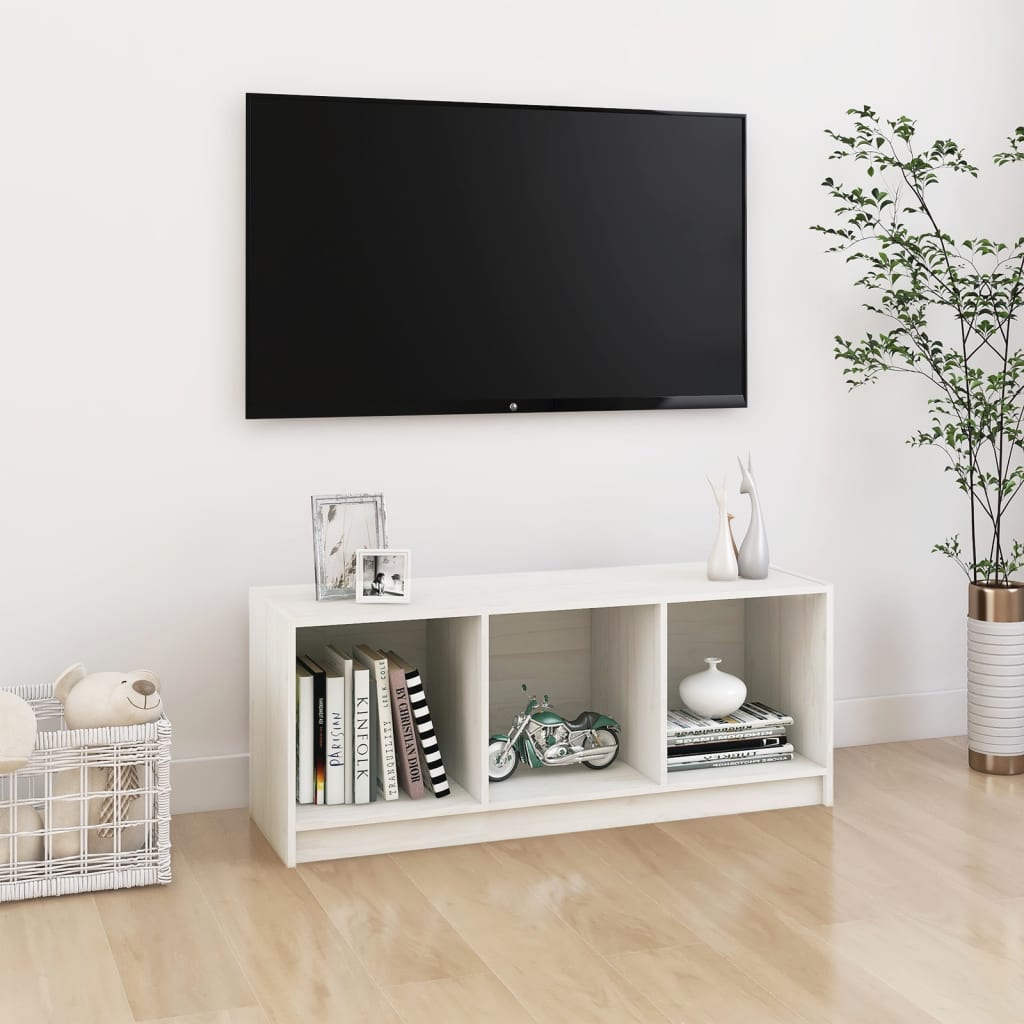 Tv Cabinet 104X33X41 Cm Solid Pinewood