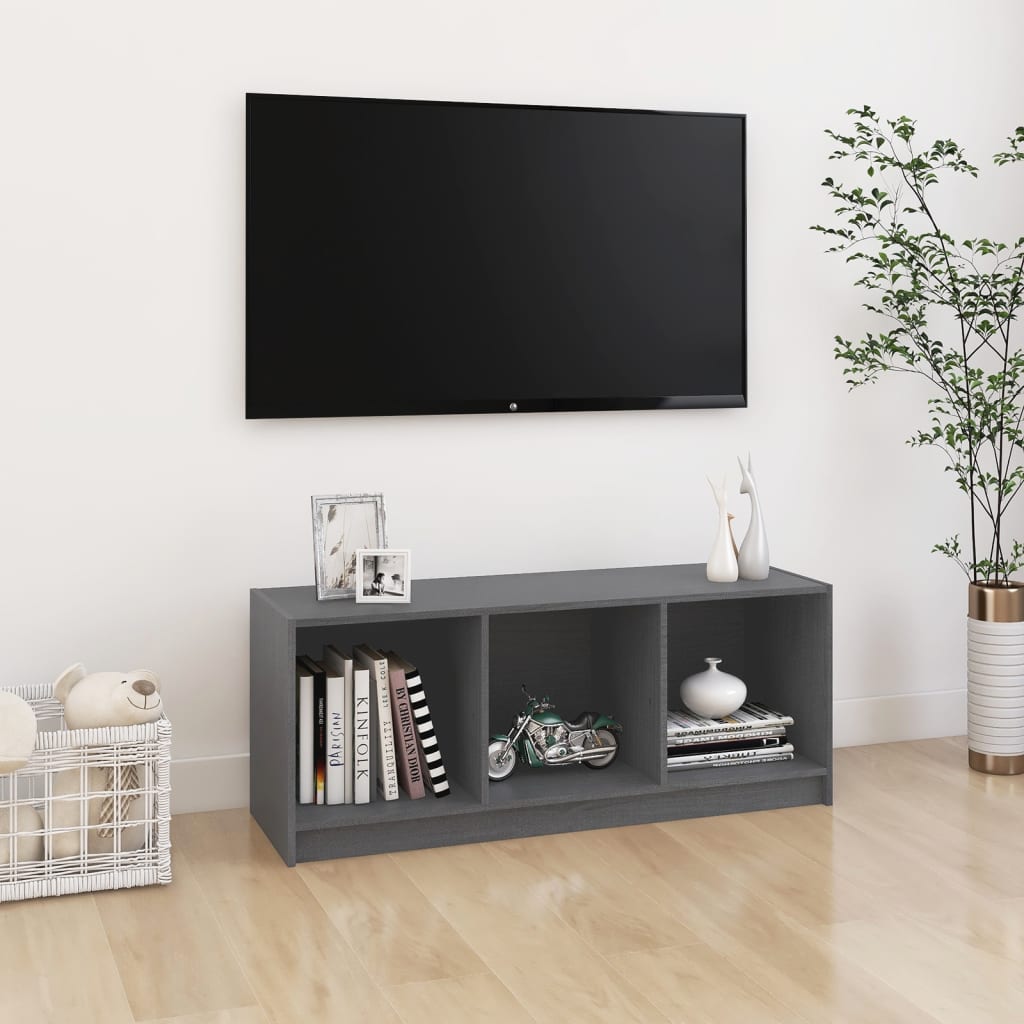 Tv Cabinet 104X33X41 Cm Solid Pinewood