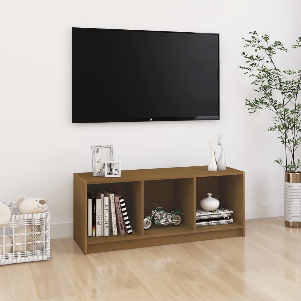 Tv Cabinet 104X33X41 Cm Solid Pinewood