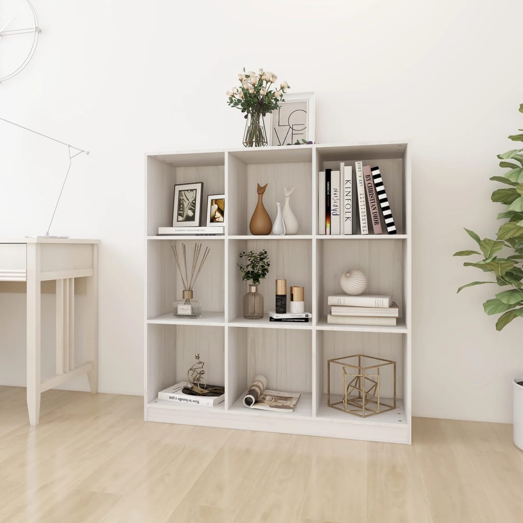 Book Cabinet/Room Divider 104X33.5X110 Cm Solid Pinewood