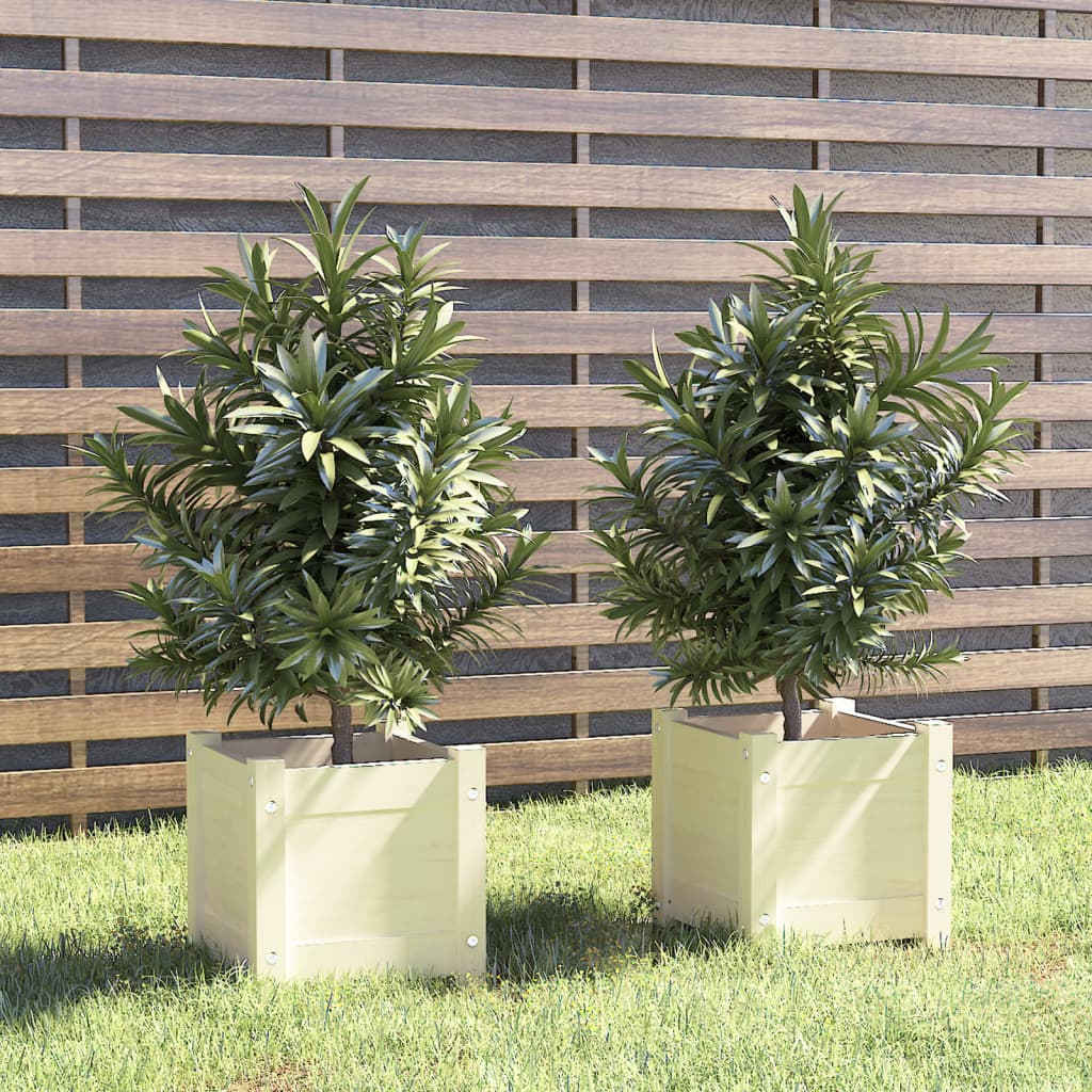 Garden Planters 2 Pcs 31X31X31 Cm Solid Pinewood