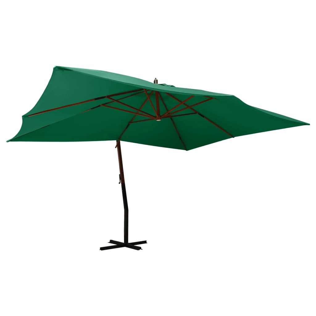 Cantilever Garden Parasol With Wooden Pole 400X300 Cm Sand