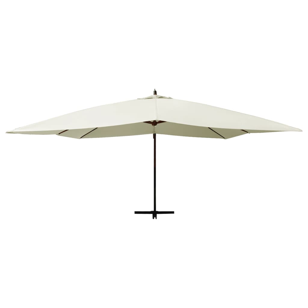 Cantilever Garden Parasol With Wooden Pole 400X300 Cm Sand