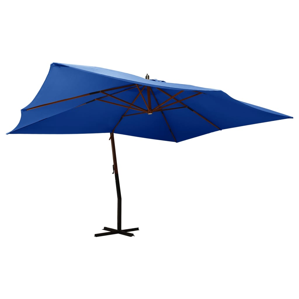 Cantilever Garden Parasol With Wooden Pole 400X300 Cm Sand