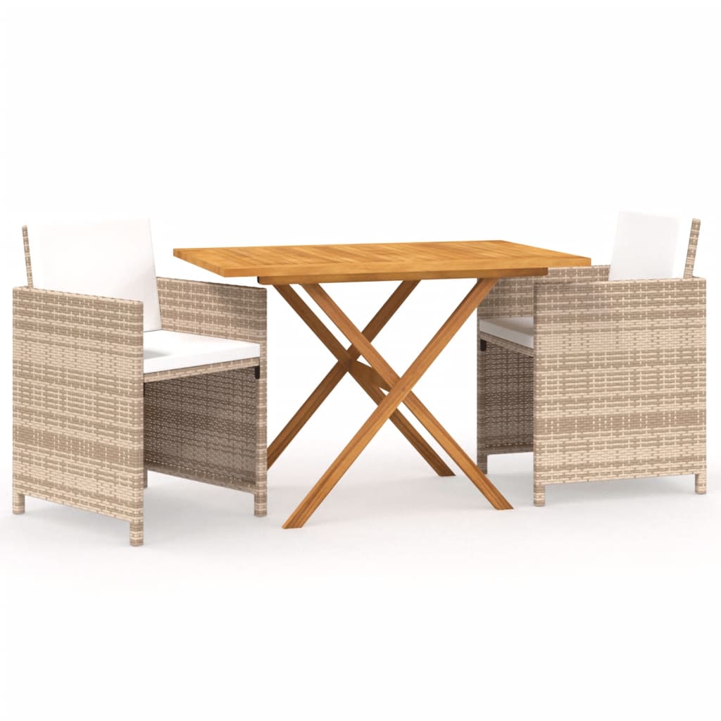 3 Piece Garden Dining Set With Cushions