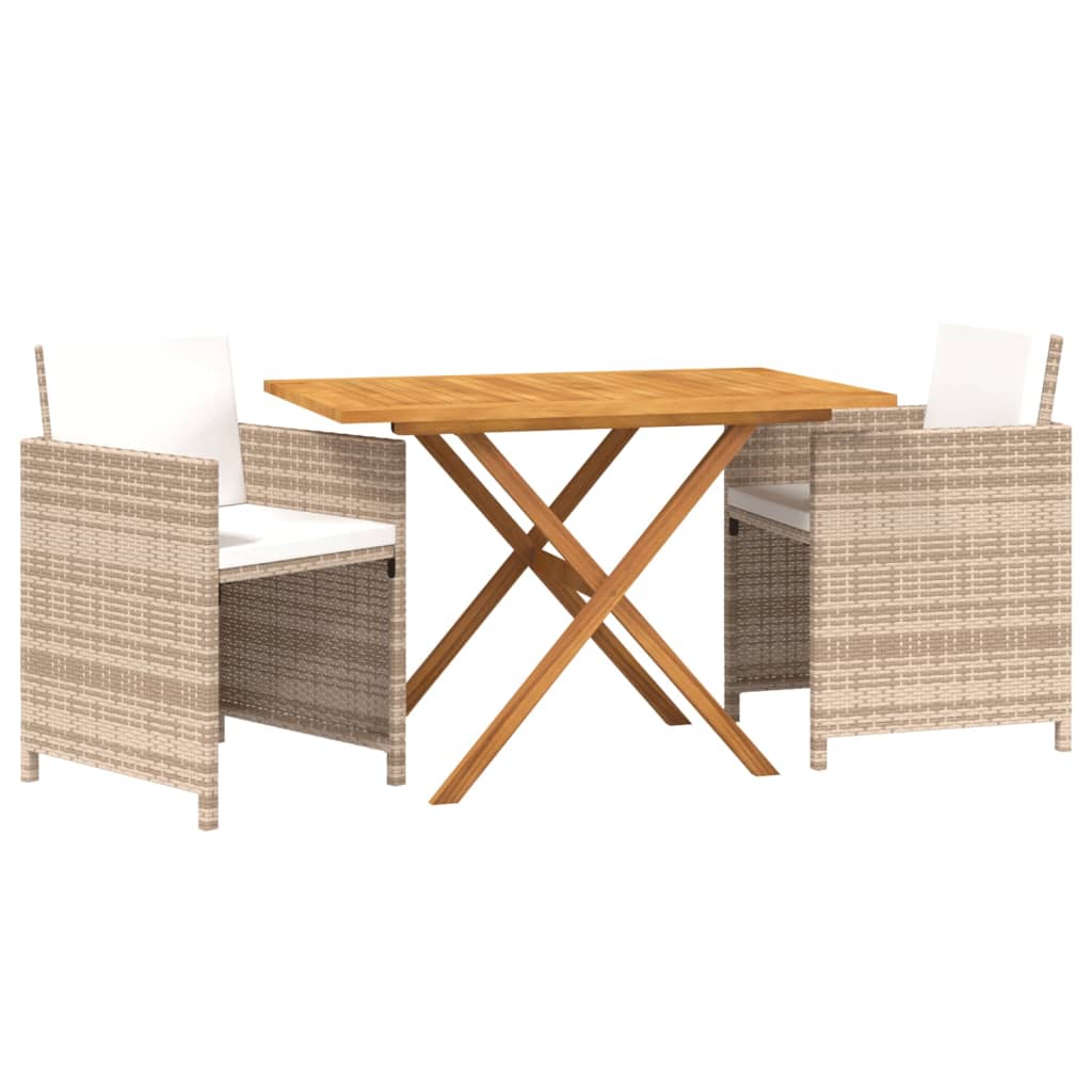 3 Piece Garden Dining Set With Cushions