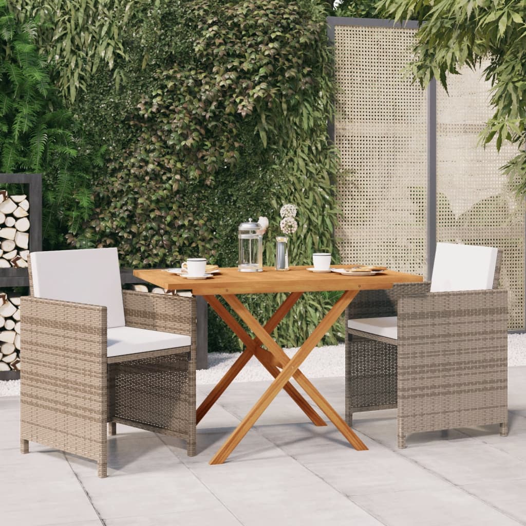 3 Piece Garden Dining Set With Cushions