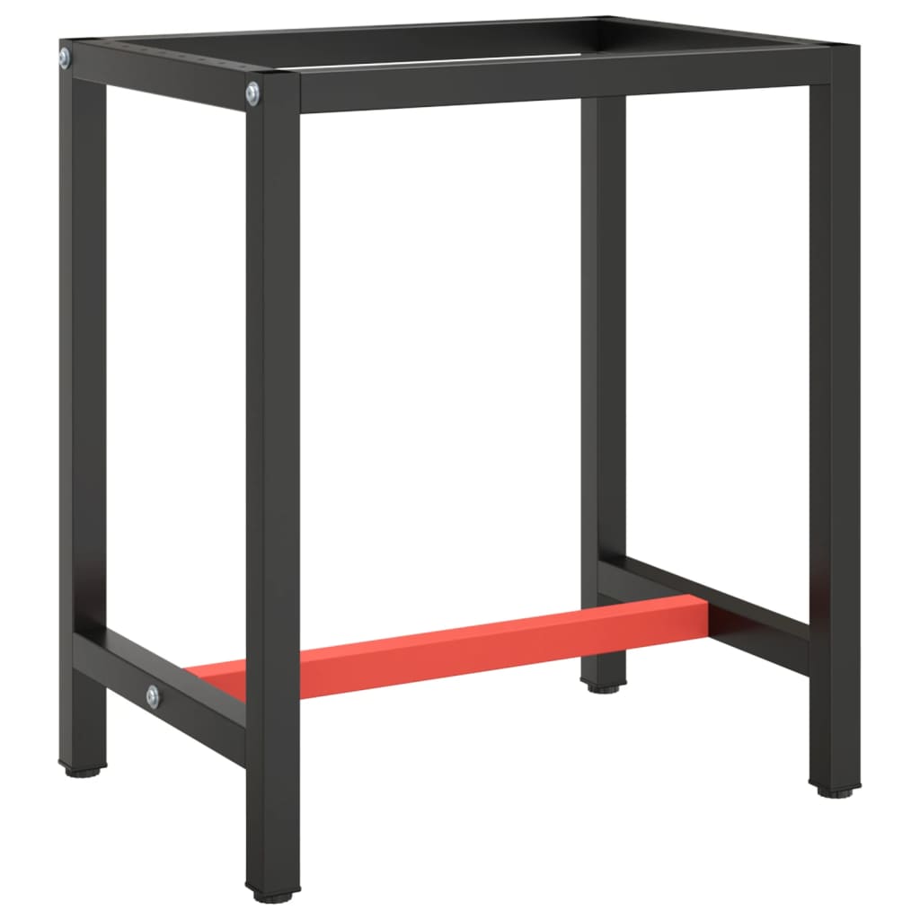 Work Bench Frame Matte Black And Matte Red Metal