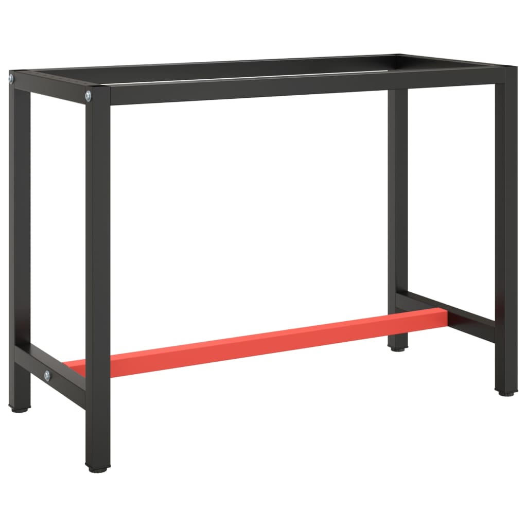 Work Bench Frame Matte Black And Matte Red Metal