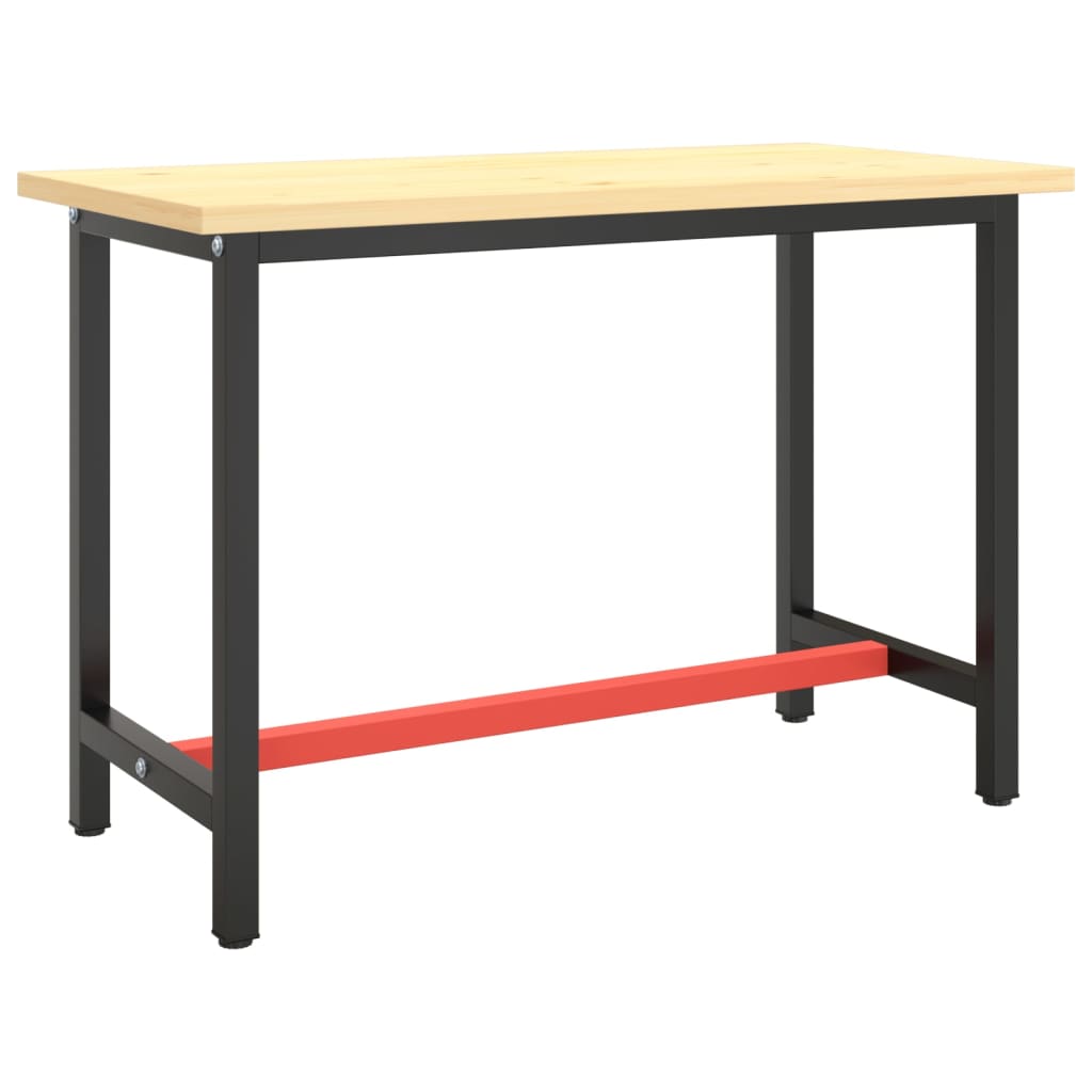 Work Bench Frame Matte Black And Matte Red Metal