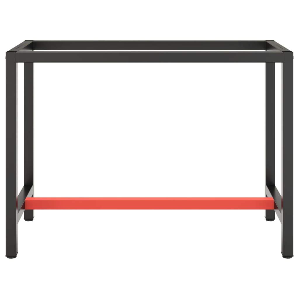 Work Bench Frame Matte Black And Matte Red Metal