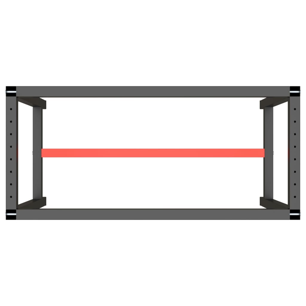 Work Bench Frame Matte Black And Matte Red Metal