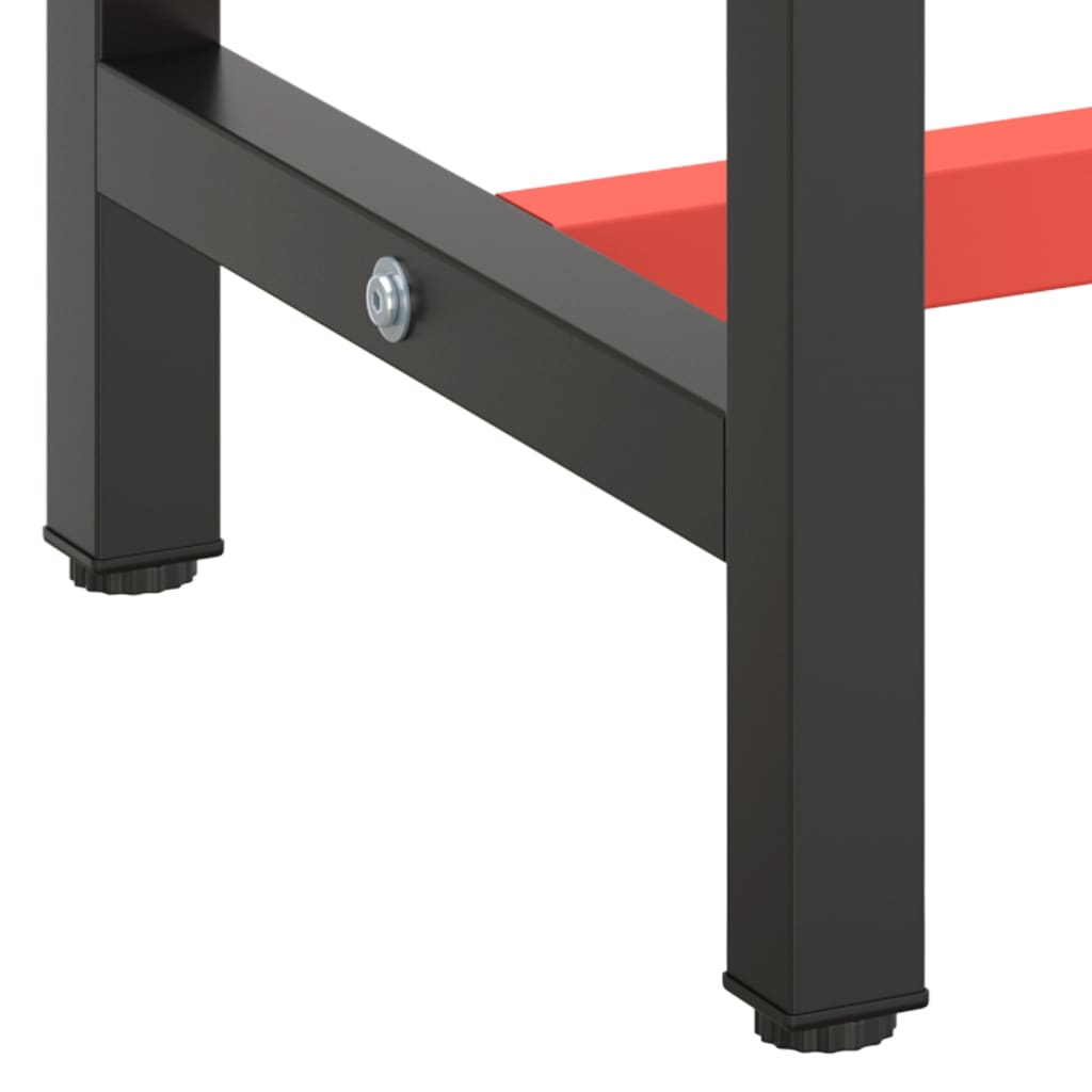 Work Bench Frame Matte Black And Matte Red Metal