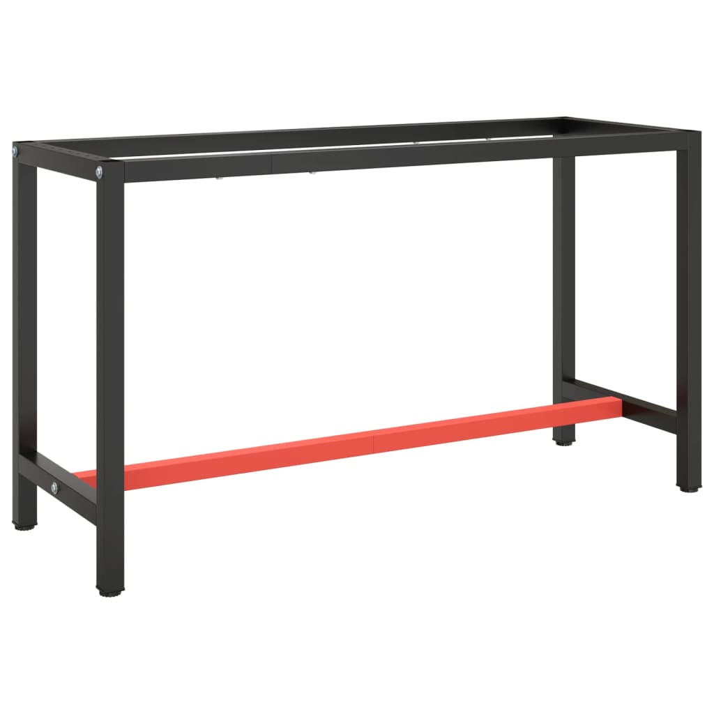 Work Bench Frame Matte Black And Matte Red Metal