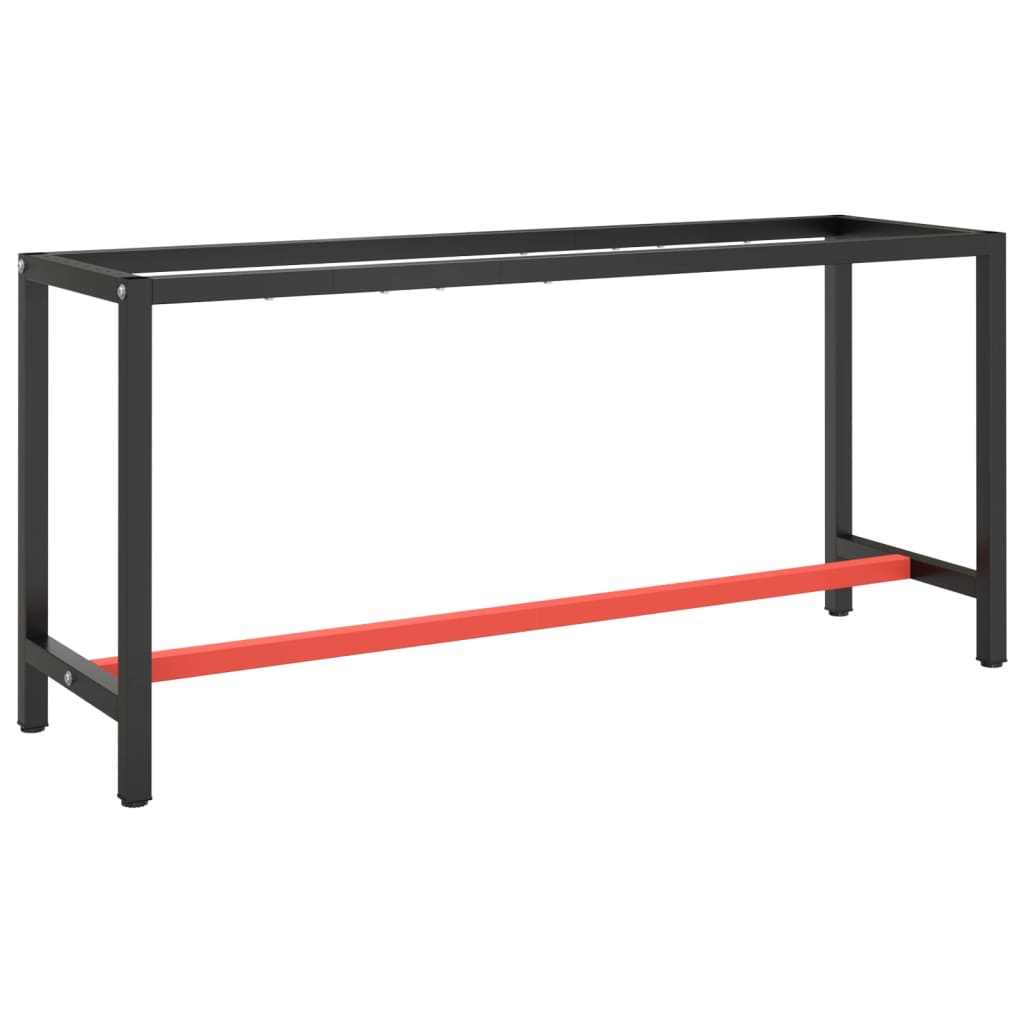 Work Bench Frame Matte Black And Matte Red Metal