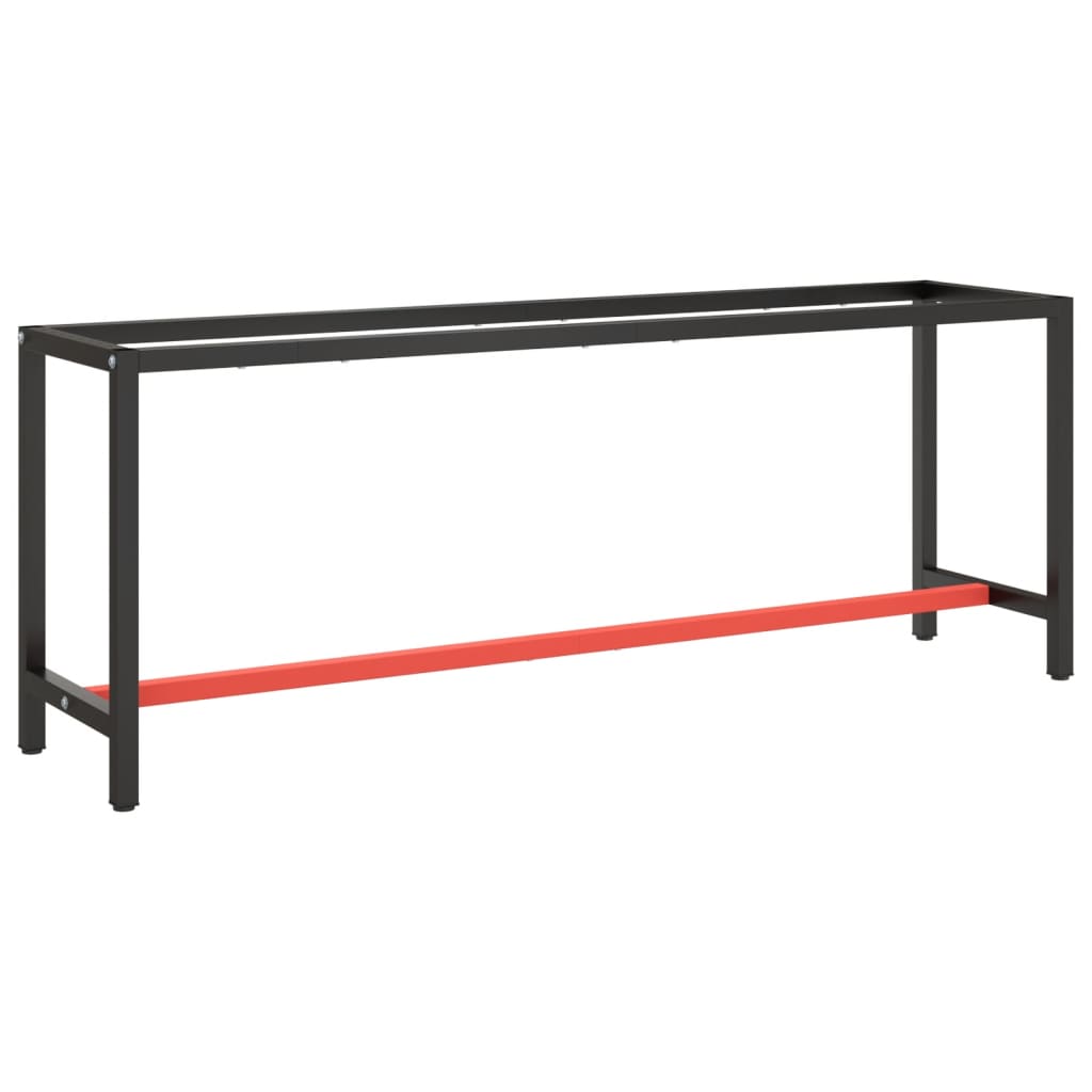 Work Bench Frame Matte Black And Matte Red Metal