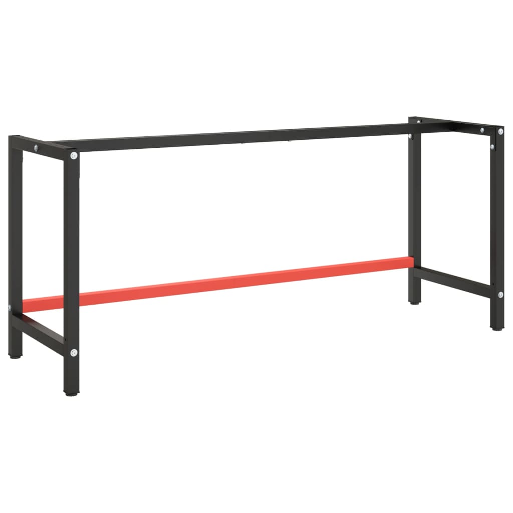 Work Bench Frame Matte Black And Matte Red Metal