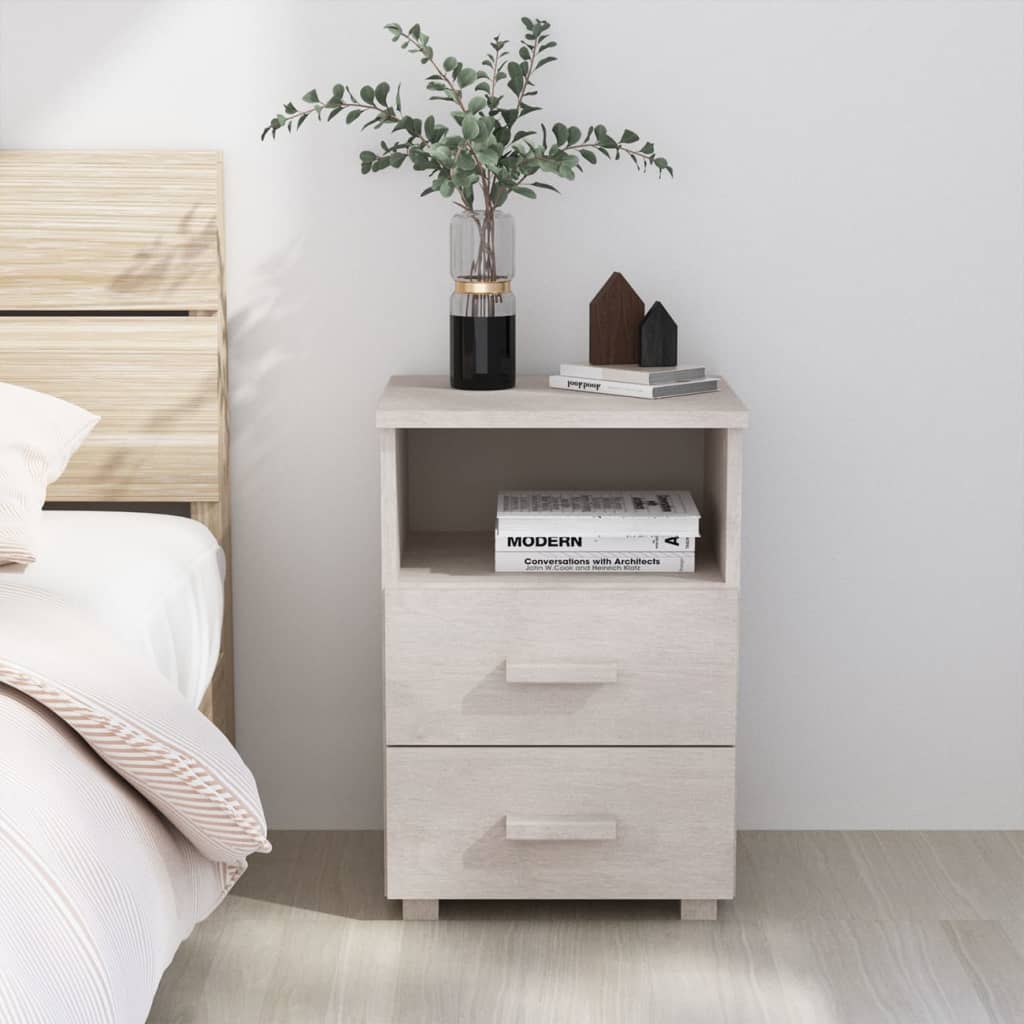 Bedside Cabinet Hamar 40X35X62 Cm Solid Wood Pine