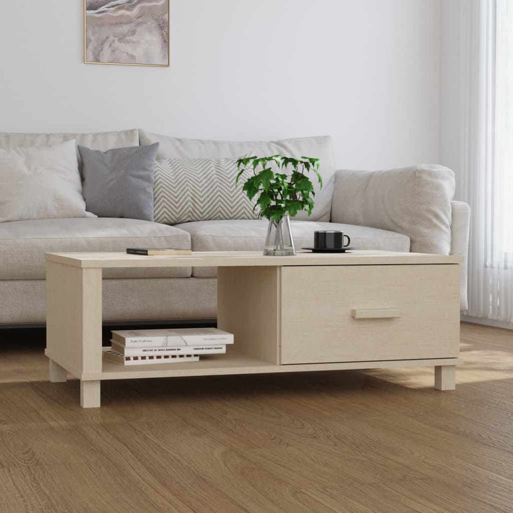 Coffee Table Hamar 100X55X35 Cm Solid Wood Pine