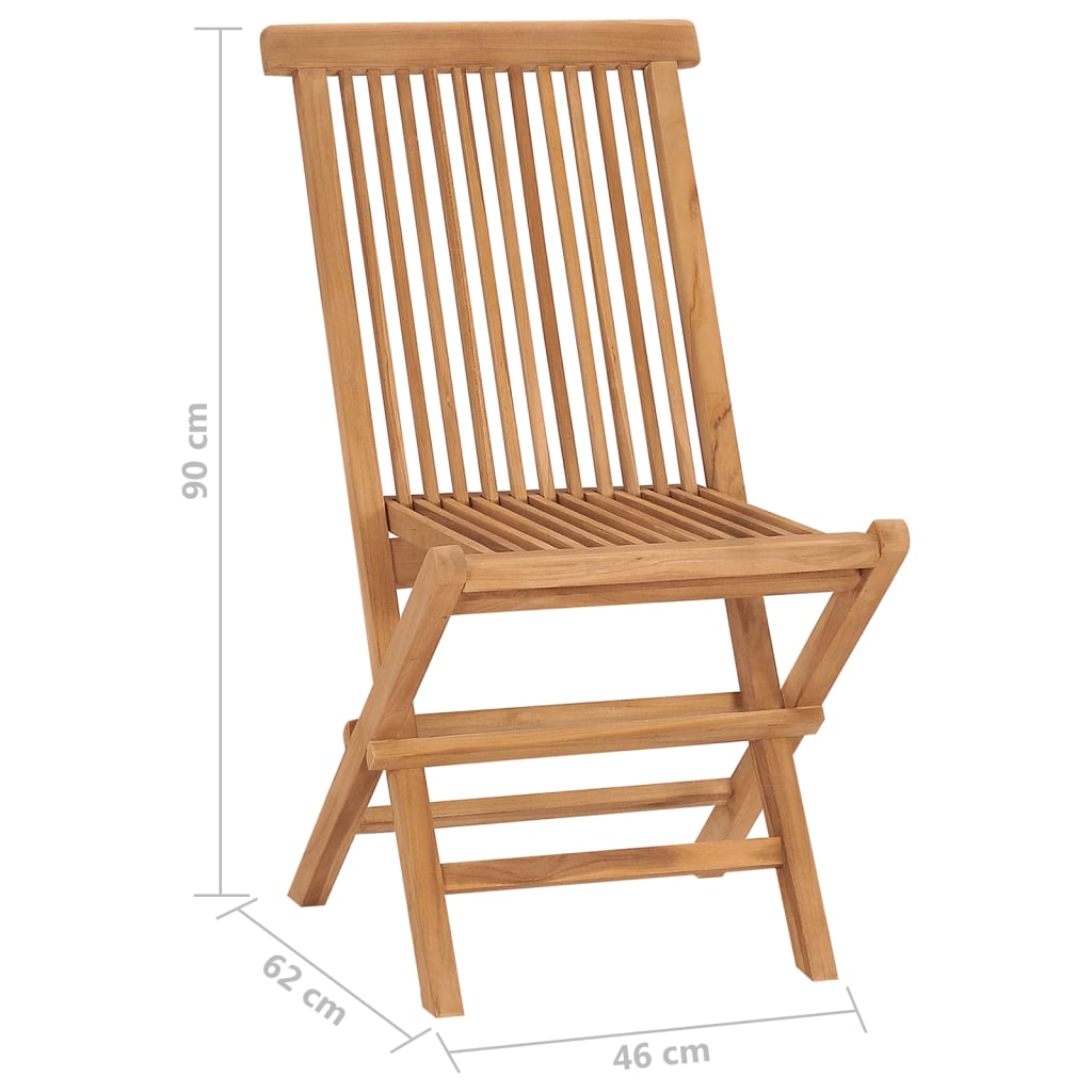 Folding Garden Chairs 6 Pcs Solid Teak Wood