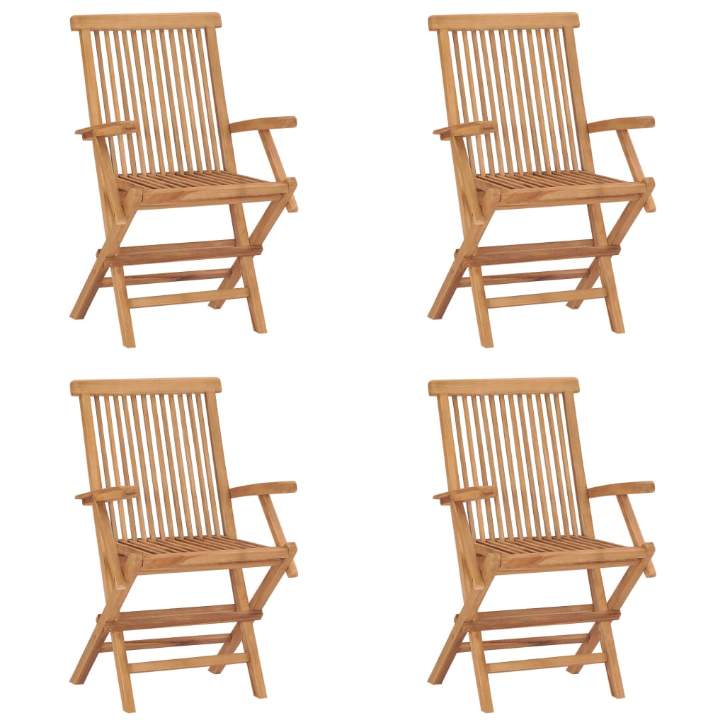 Folding Garden Chairs 6 Pcs Solid Teak Wood