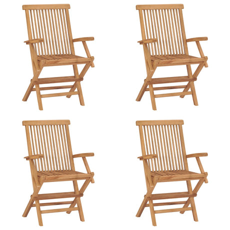 Folding Garden Chairs 6 Pcs Solid Teak Wood
