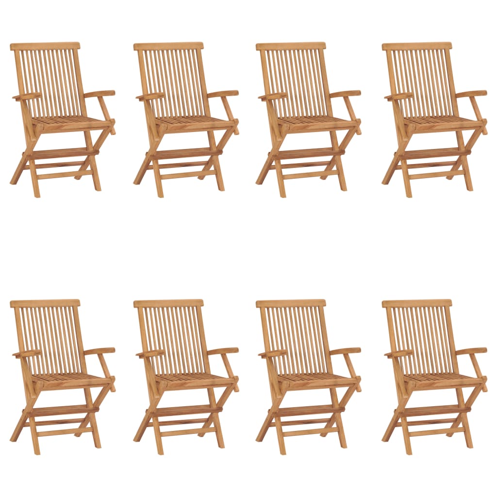 Folding Garden Chairs 6 Pcs Solid Teak Wood