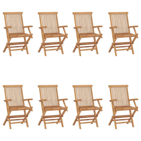 Folding Garden Chairs 6 Pcs Solid Teak Wood