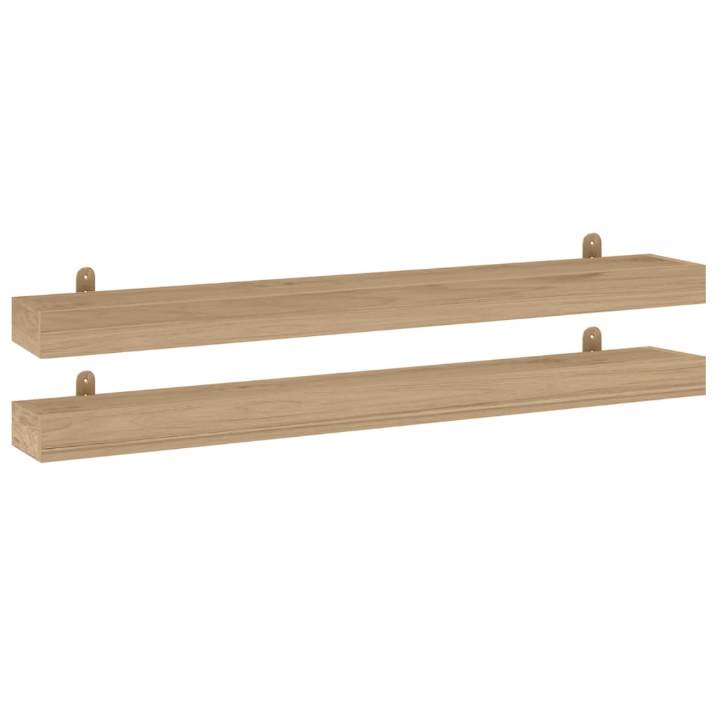 Wall Shelves 2 Pcs Solid Wood Teak
