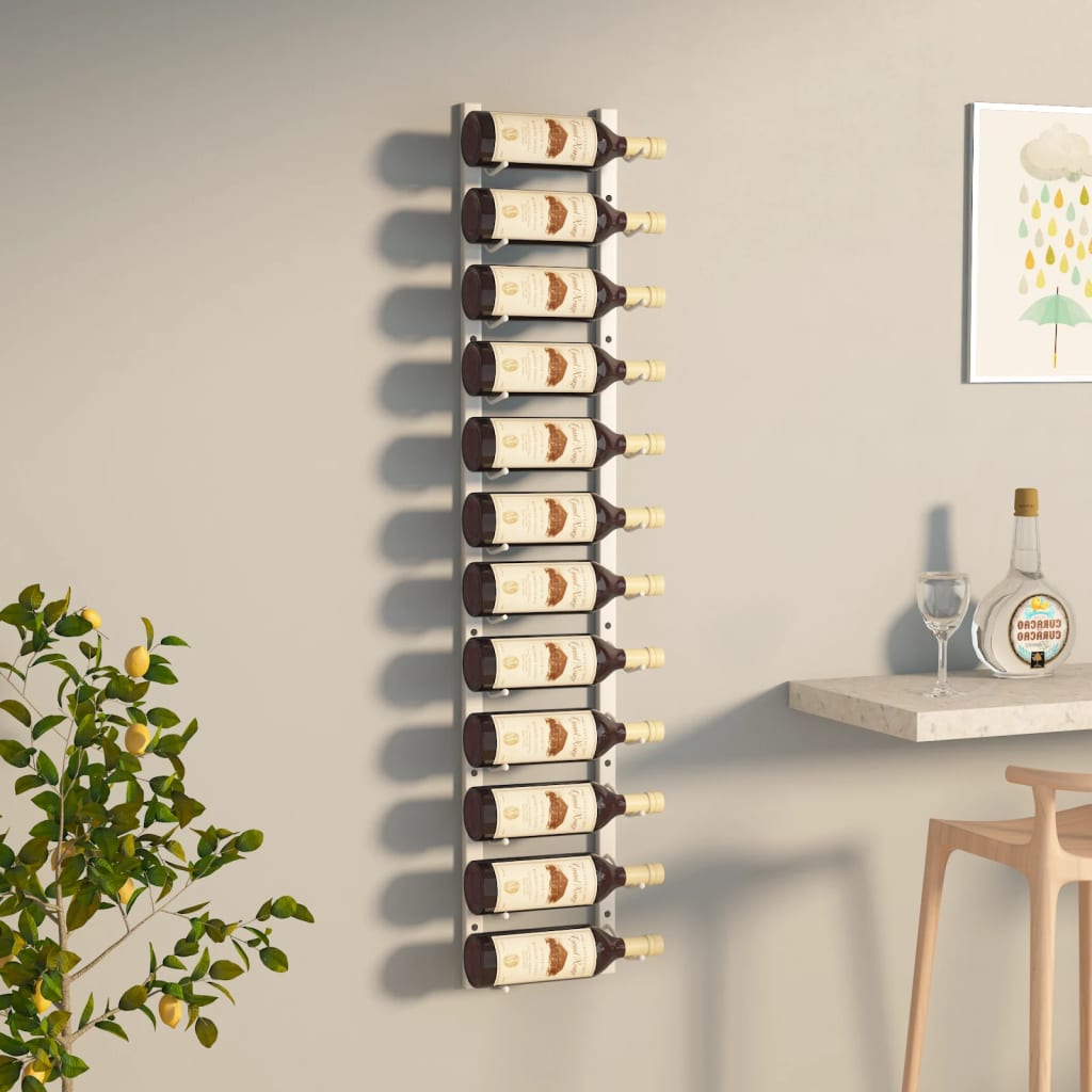 Wall Mounted Wine Rack For 12 Bottles Iron