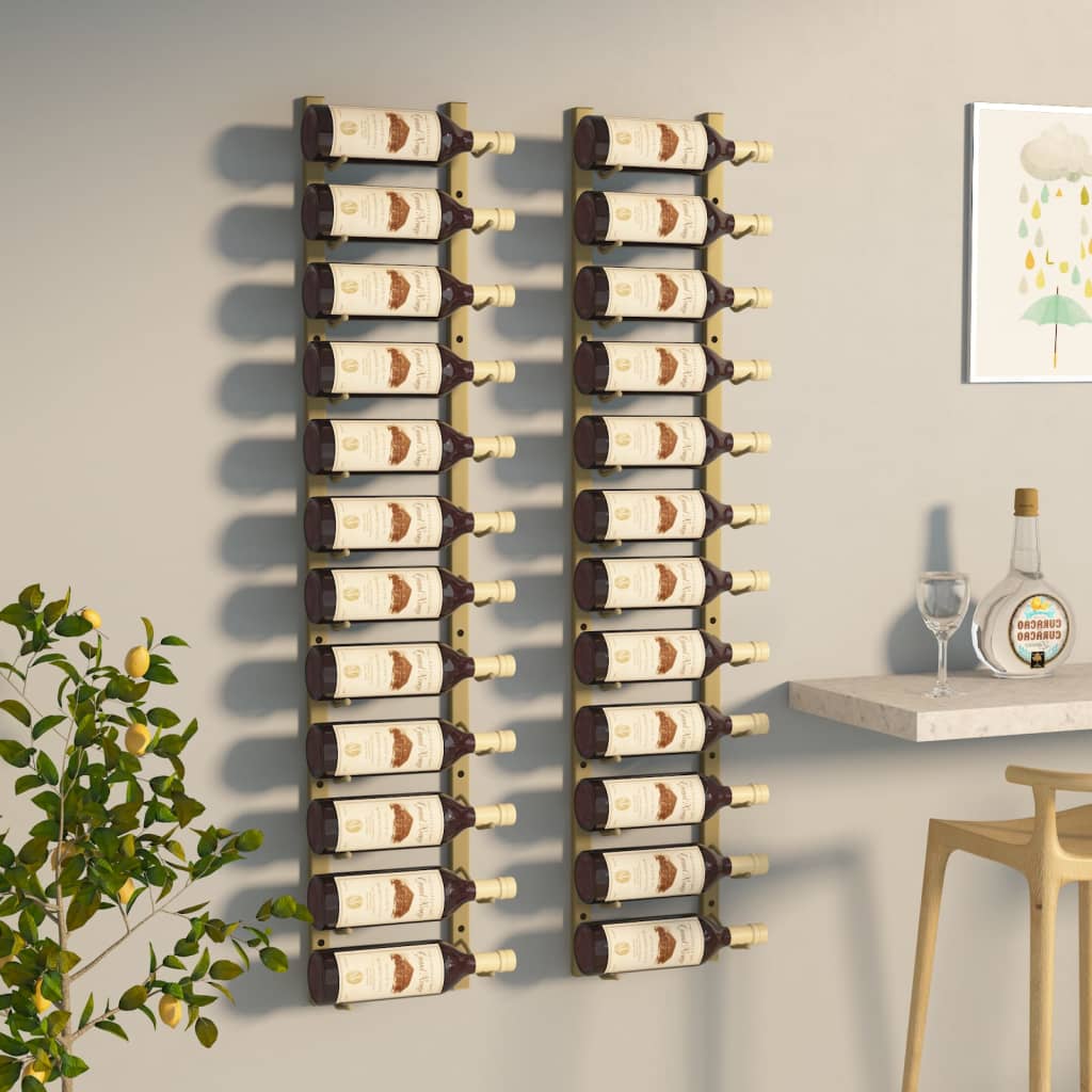 Wall Mounted Wine Rack For 12 Bottles Iron