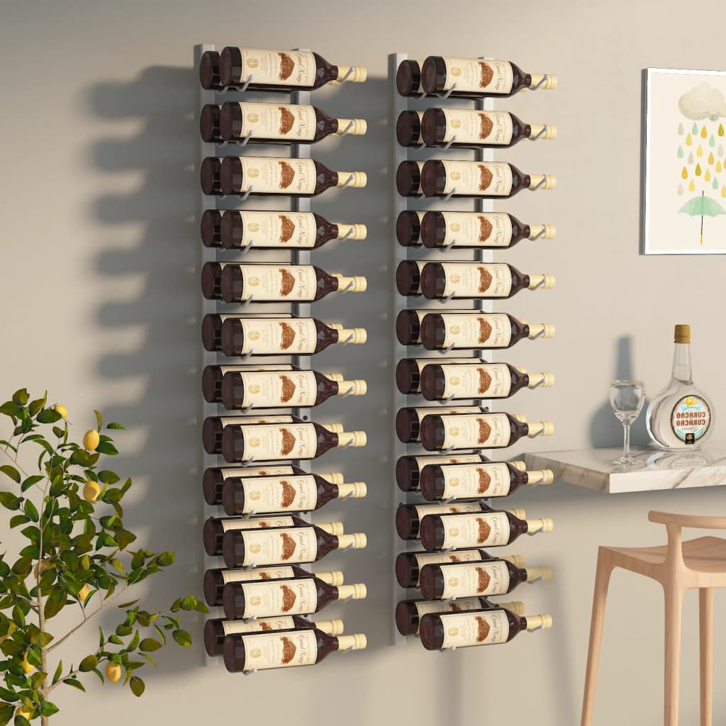 Wall Mounted Wine Rack For 36 Bottles Iron