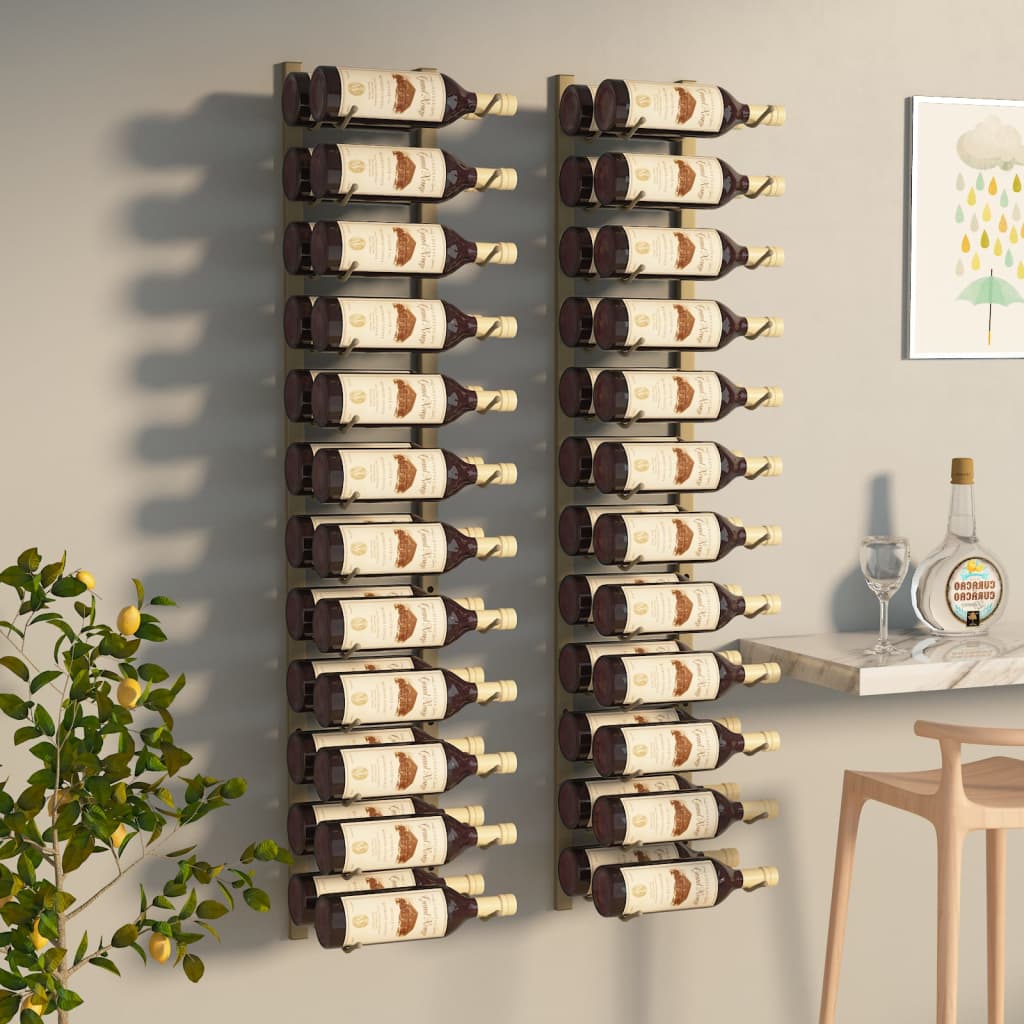 Wall Mounted Wine Rack For 36 Bottles Iron