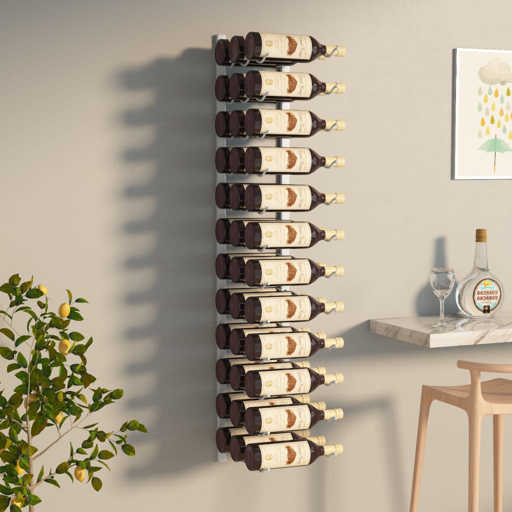 Wall Mounted Wine Rack For 36 Bottles Iron
