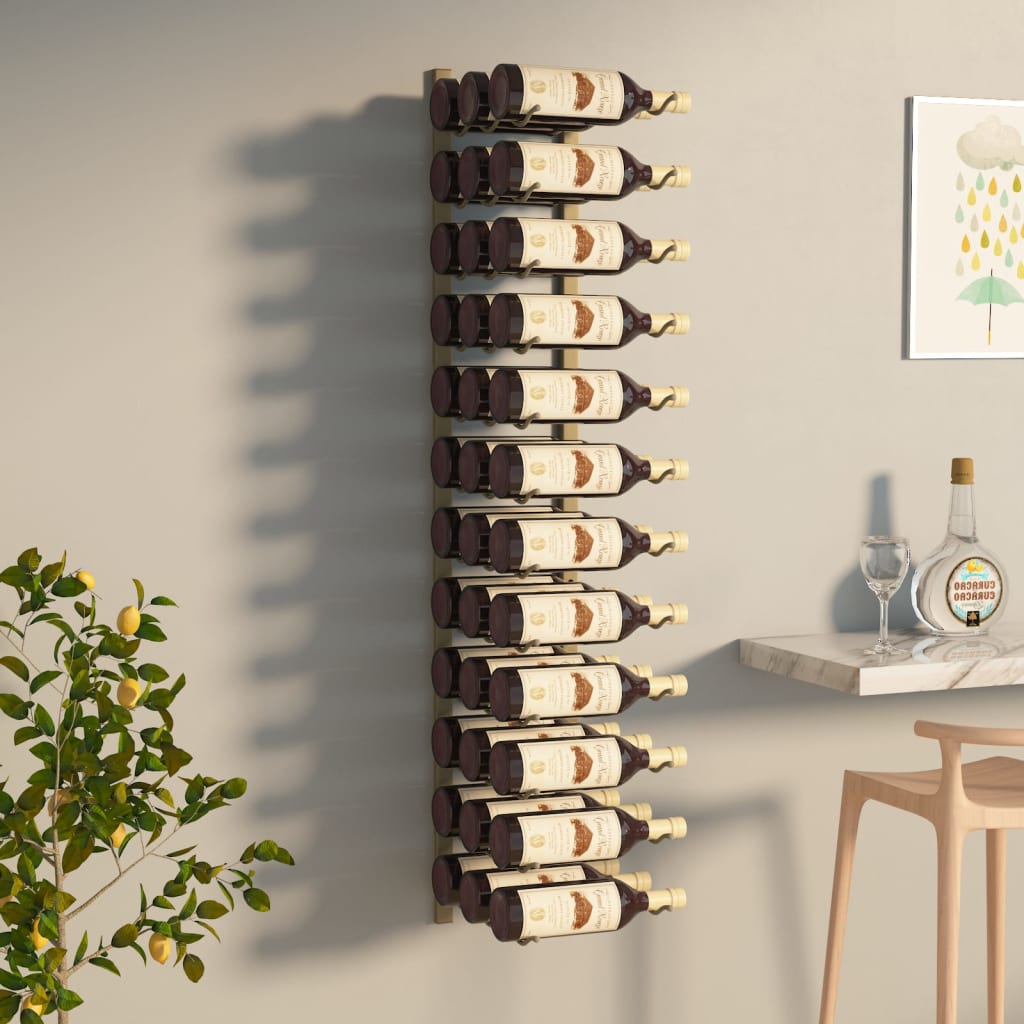 Wall Mounted Wine Rack For 36 Bottles Iron