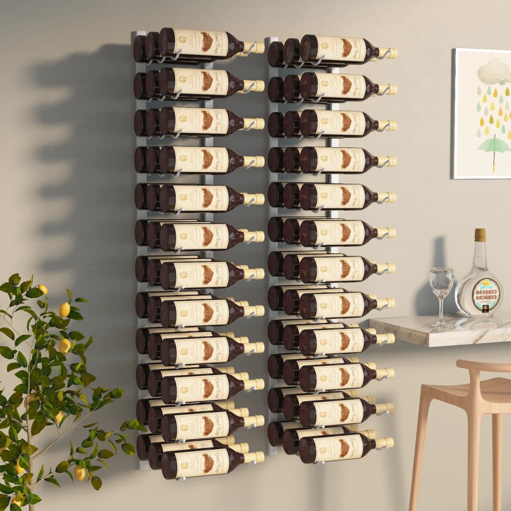 Wall Mounted Wine Rack For 36 Bottles Iron