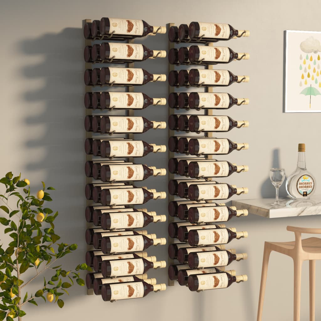 Wall Mounted Wine Rack For 36 Bottles Iron