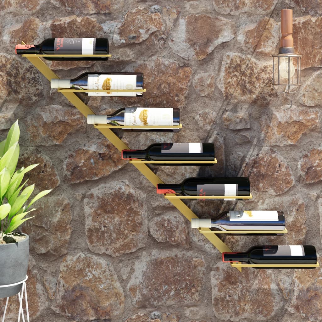 Wall-Mounted Wine Rack For 7 Bottles Metal
