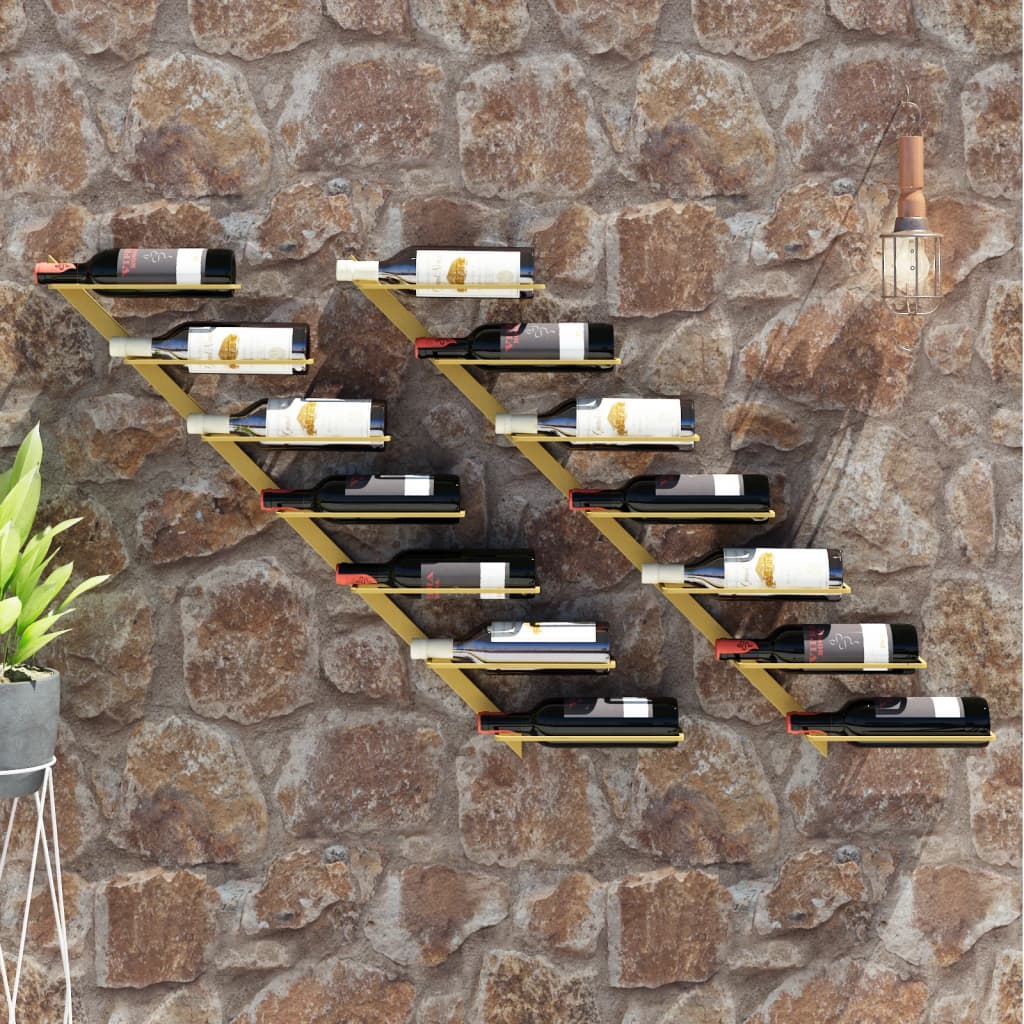 Wall-Mounted Wine Rack For 7 Bottles Metal