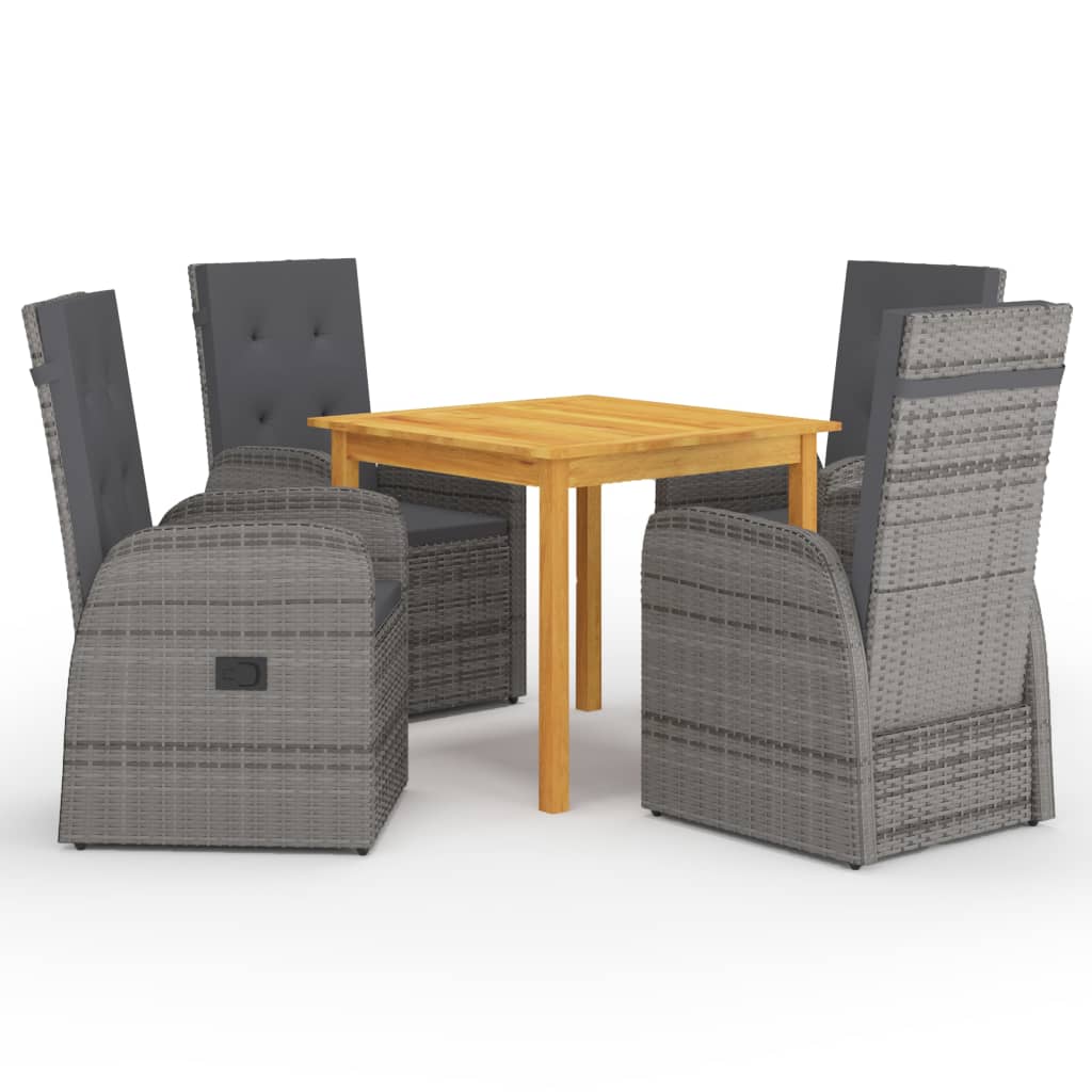 7 Piece Garden Dining Set With Cushions Poly Rattan