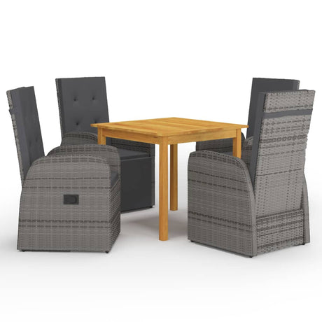 7 Piece Garden Dining Set With Cushions Poly Rattan