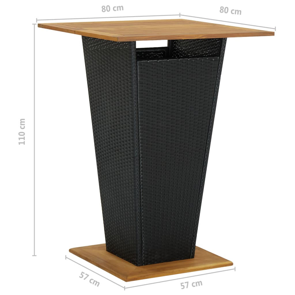 3 Piece Garden Bar Set With Cushions Poly Rattan