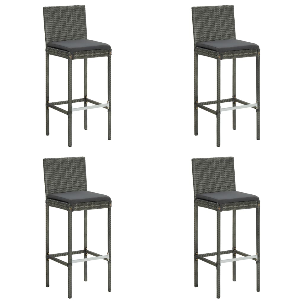 5 Piece Garden Bar Set With Cushions Poly Rattan